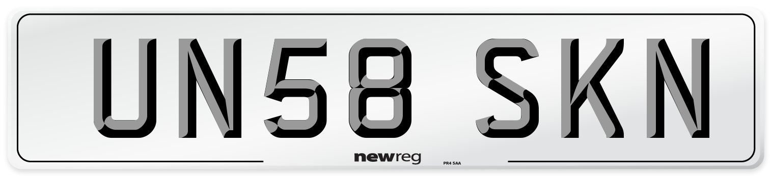 UN58 SKN Number Plate from New Reg